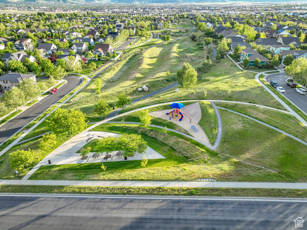 Aerial overview of property\'s location with nearby suburban area