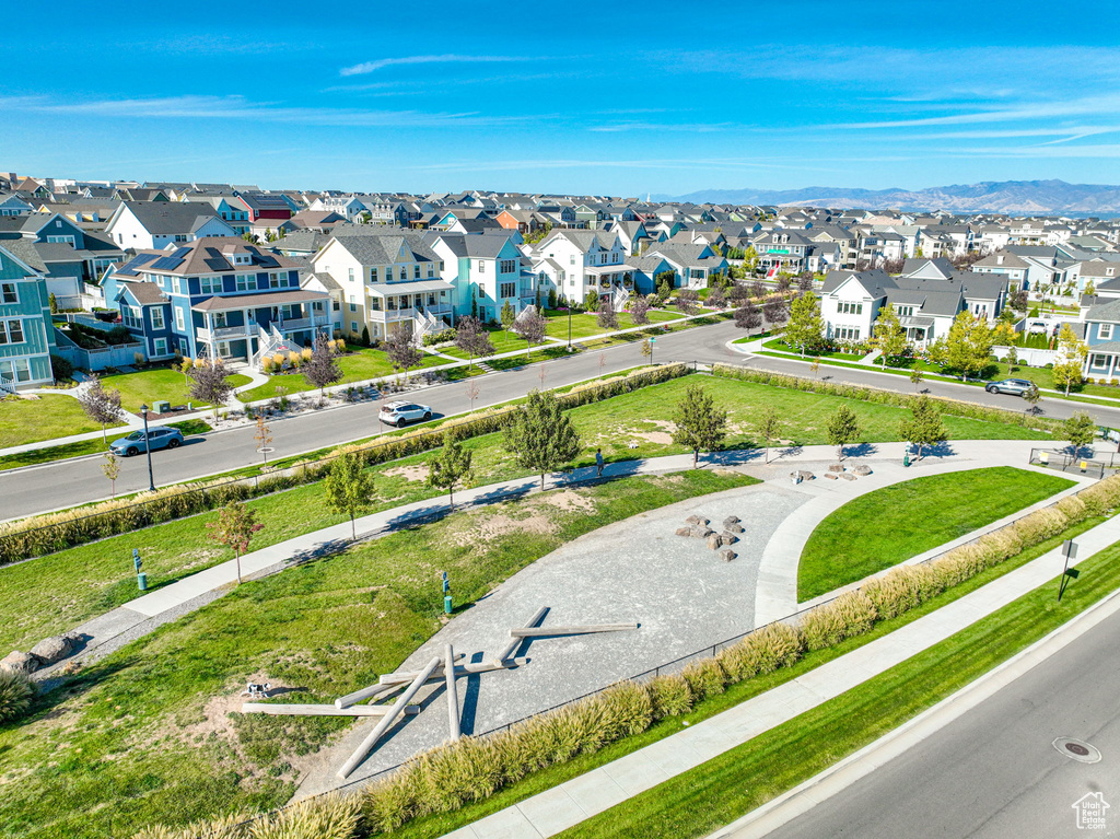 Aerial perspective of suburban area