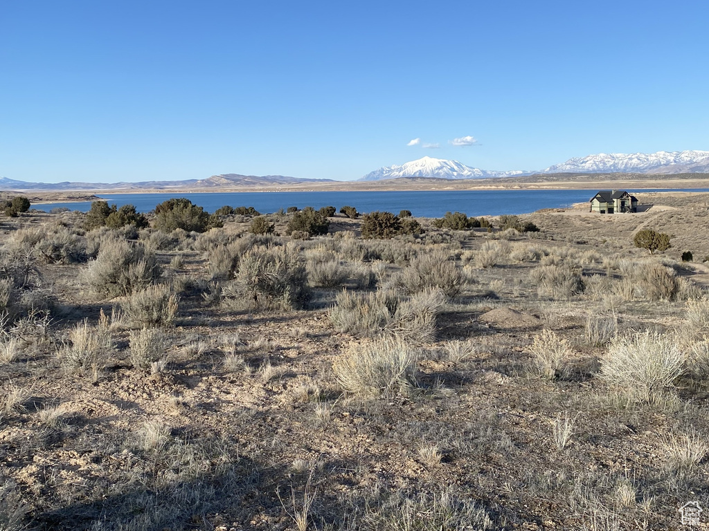 Water view featuring mountains