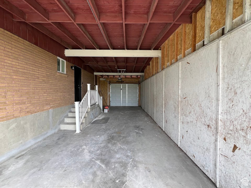 Below grade area featuring a garage