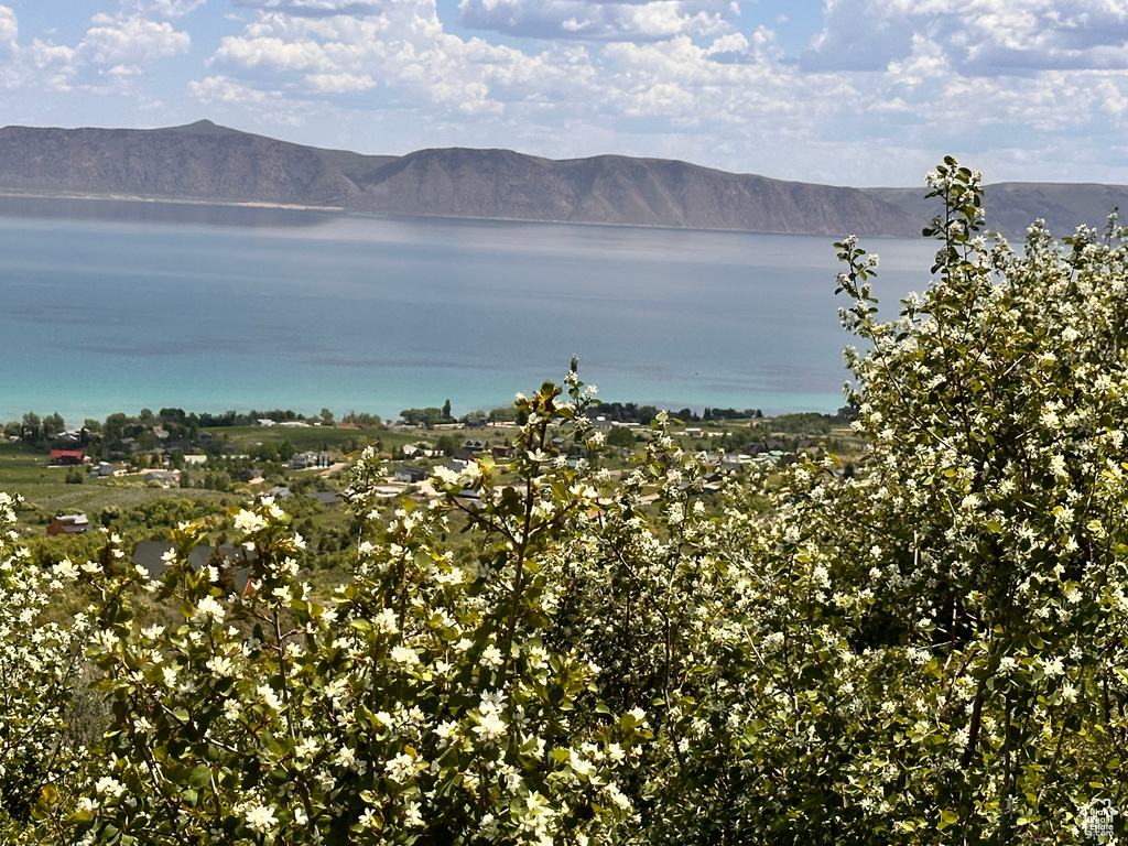 Water view featuring mountains