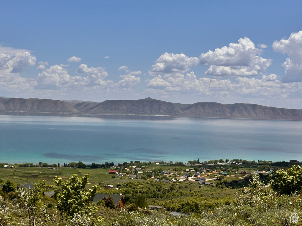 Water view featuring mountains