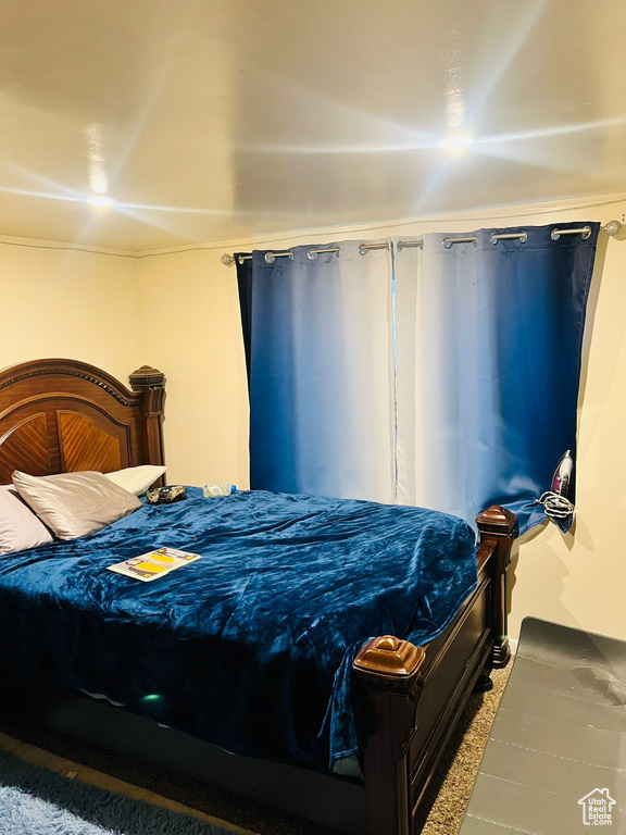 Bedroom featuring carpet