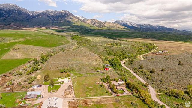 Bird's eye view of a mountain backdrop
