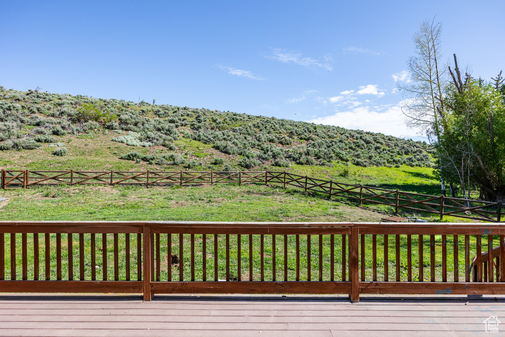 View of wooden deck