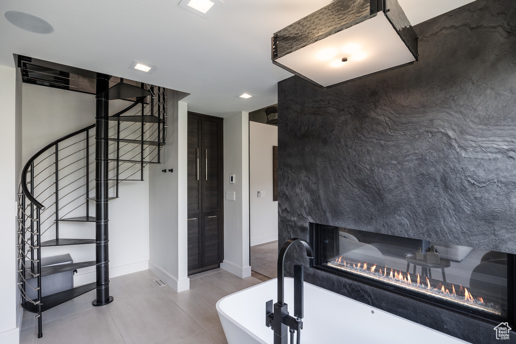 Staircase with baseboards