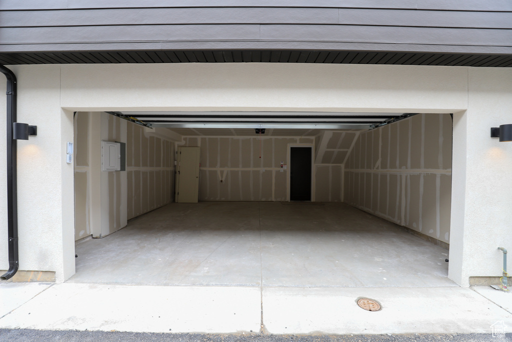 Garage with electric panel