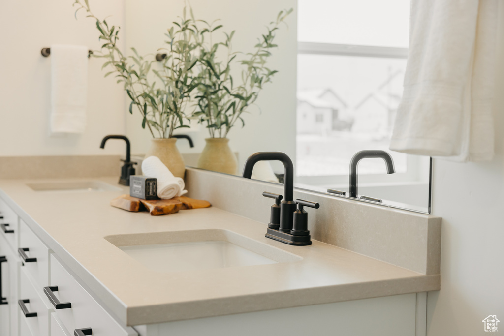 Bathroom view of double vanity