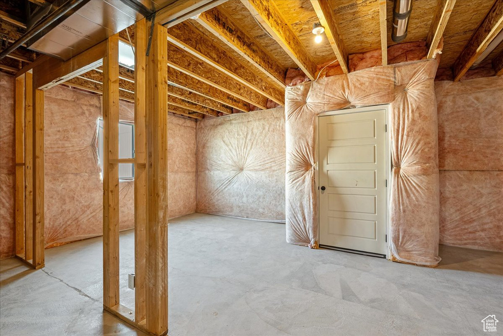 View of unfinished basement