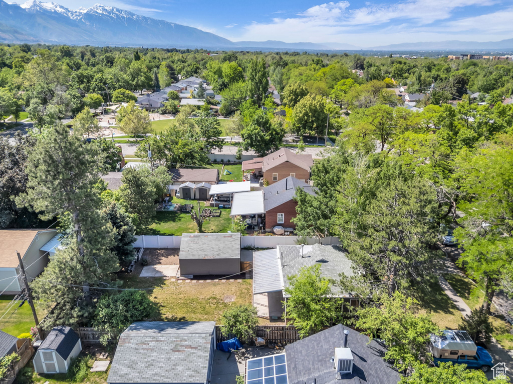 Aerial perspective of suburban area