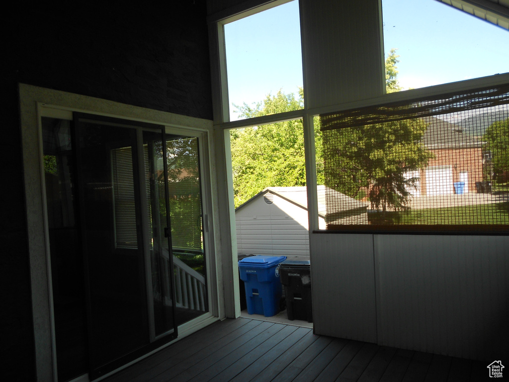 View of wooden deck