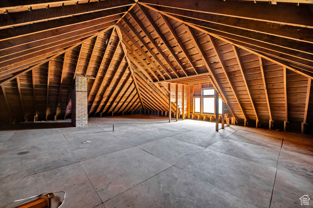View of unfinished attic