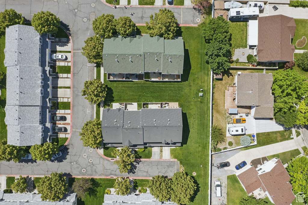 Aerial perspective of suburban area