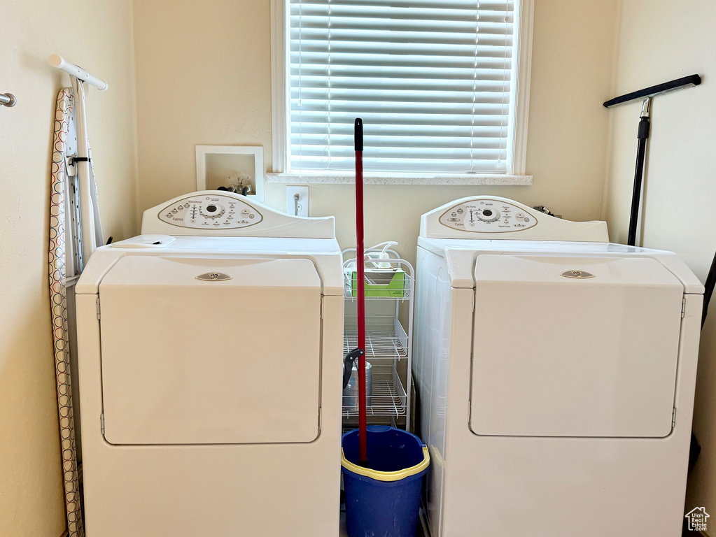 Laundry area featuring washing machine and dryer
