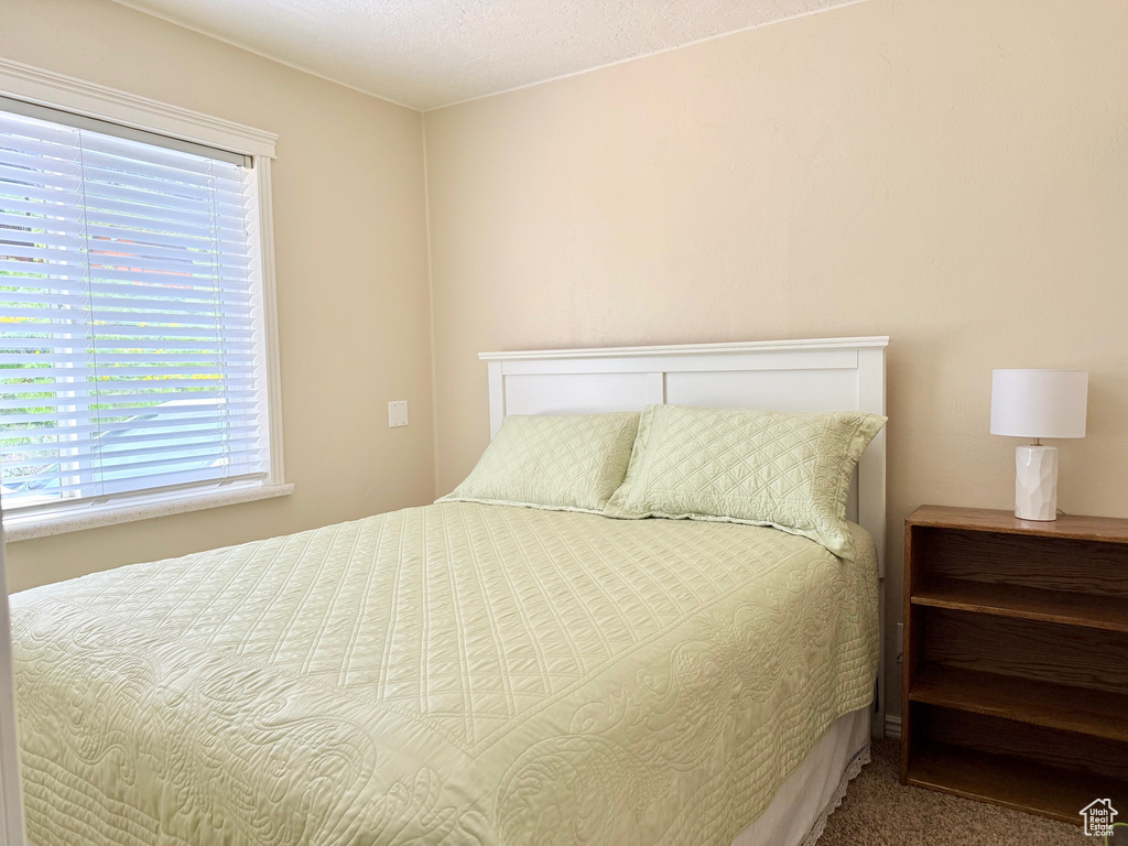 Bedroom with carpet flooring