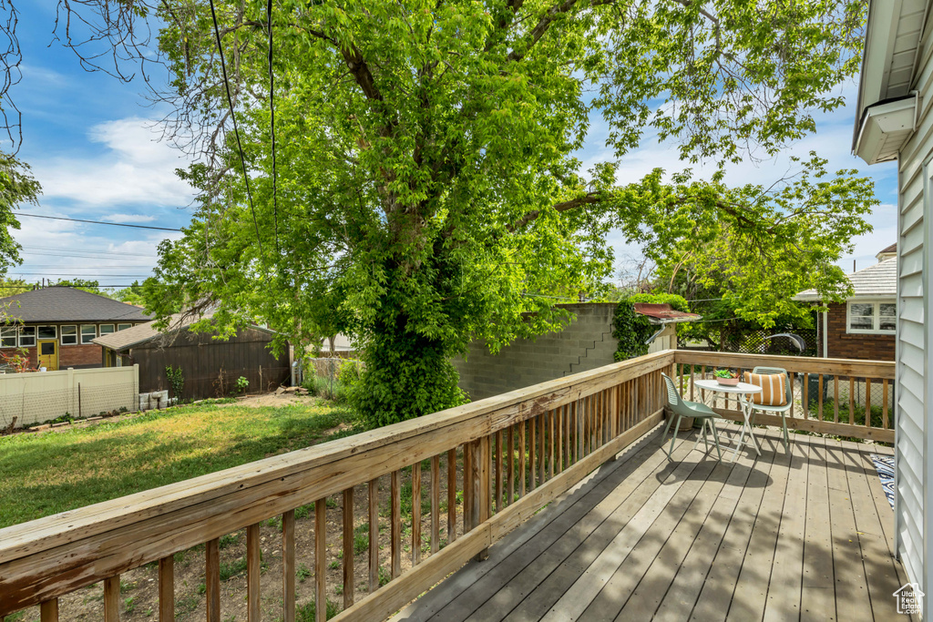View of wooden deck