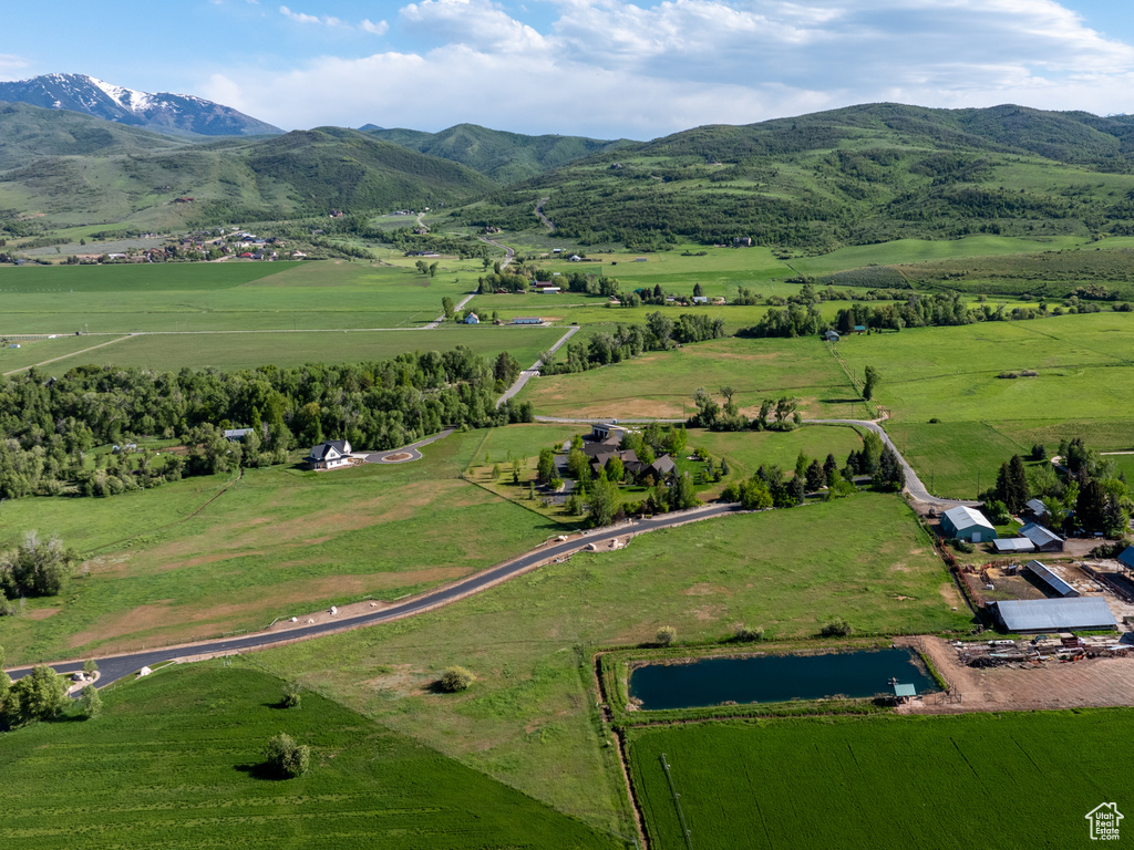 View of rural area with mountains and agricultural land