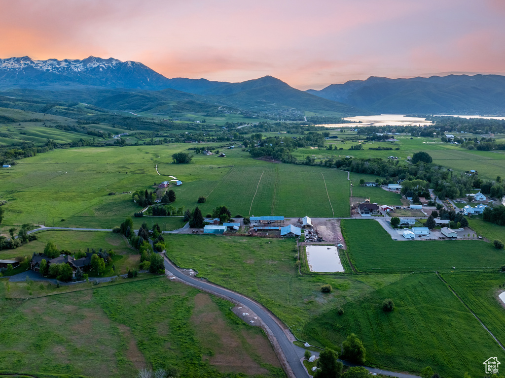 View of rural area with a mountain backdrop