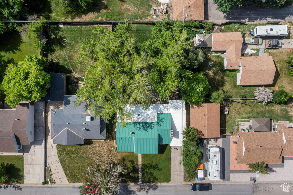 Aerial perspective of suburban area