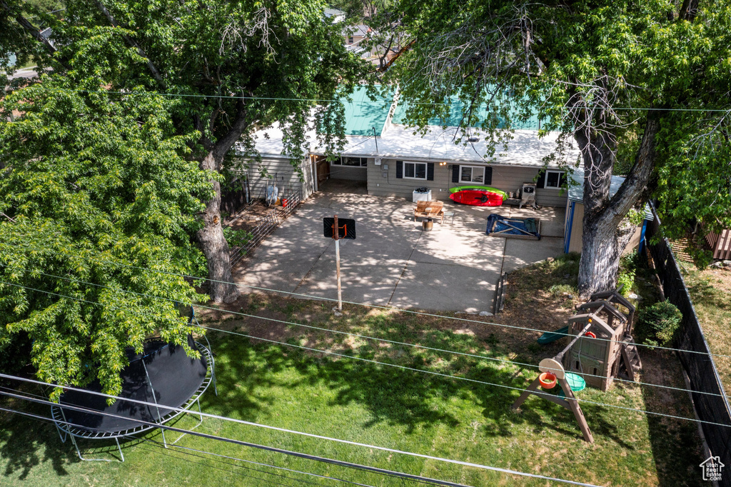 Rear view of house with a patio area