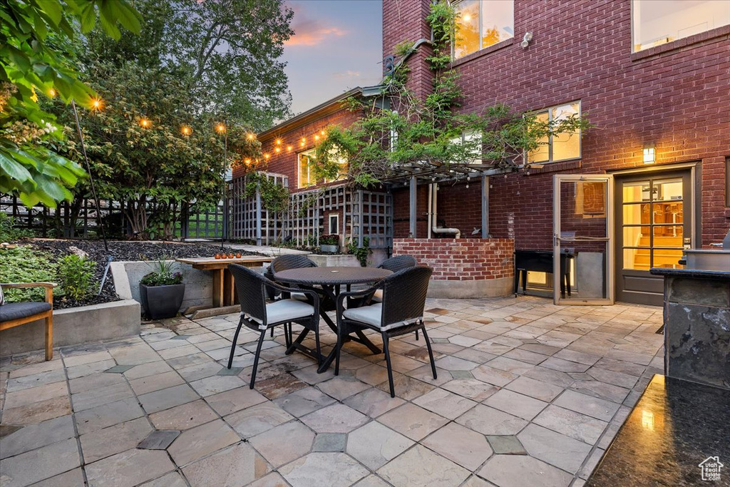 View of patio featuring outdoor dining area