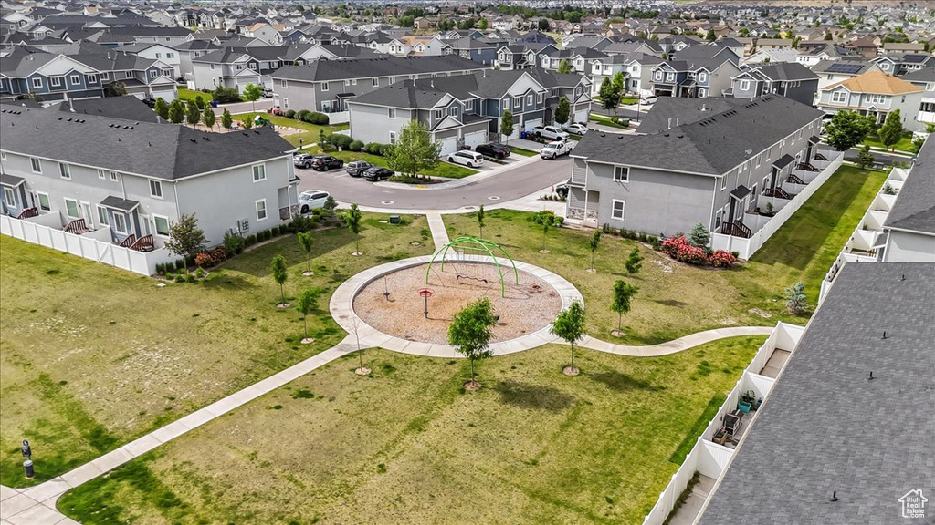 Aerial view of residential area