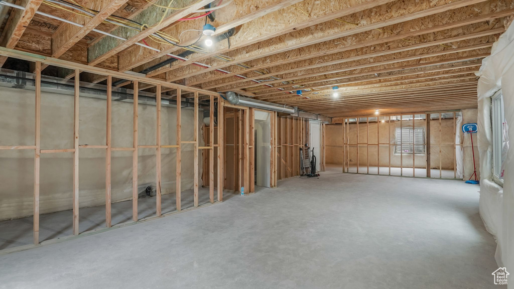View of unfinished basement