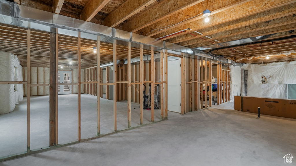 View of unfinished basement