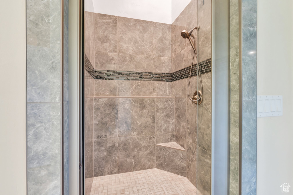 Bathroom with a shower stall