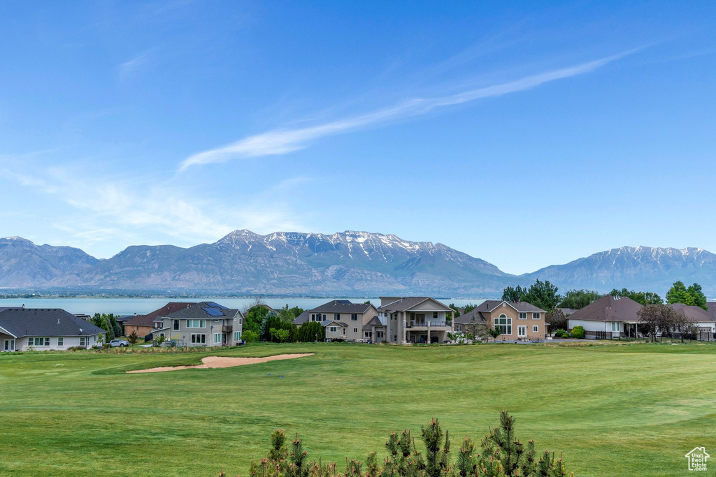 Mountain view with nearby suburban area