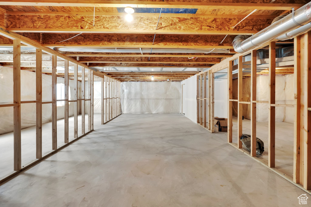 View of unfinished basement