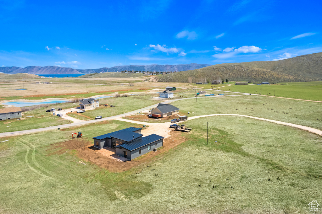 View of rural area with a water and mountain view