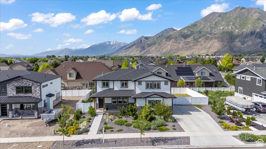 Mountain view with nearby suburban area