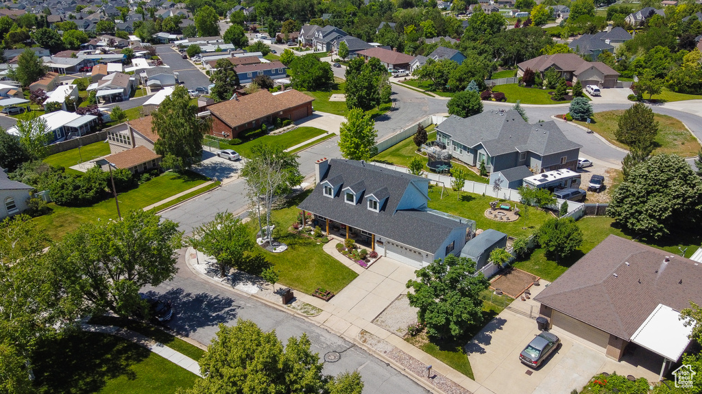 Aerial view of residential area