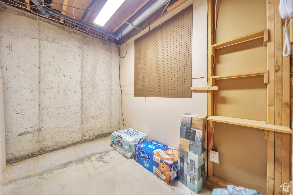 View of unfinished basement