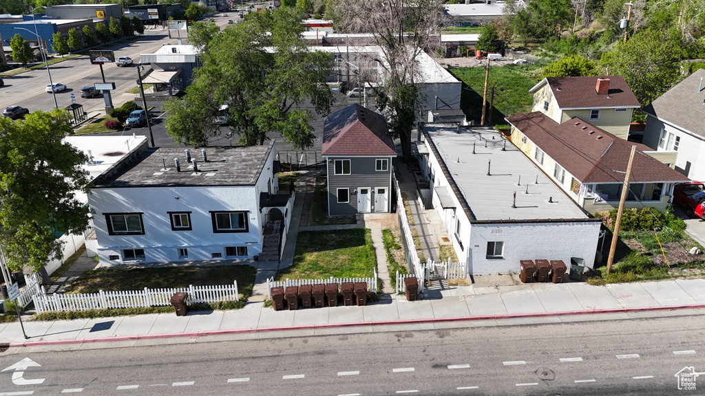 Aerial view of residential area