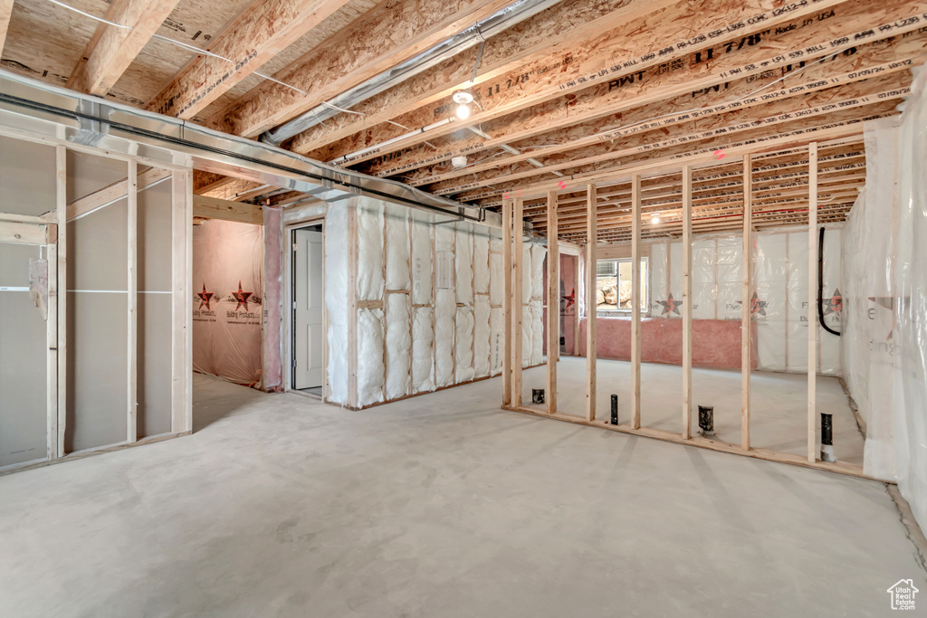 View of unfinished basement