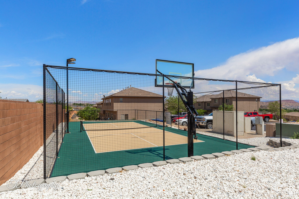 View of basketball court featuring community basketball court