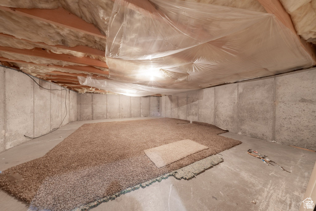 View of unfinished basement