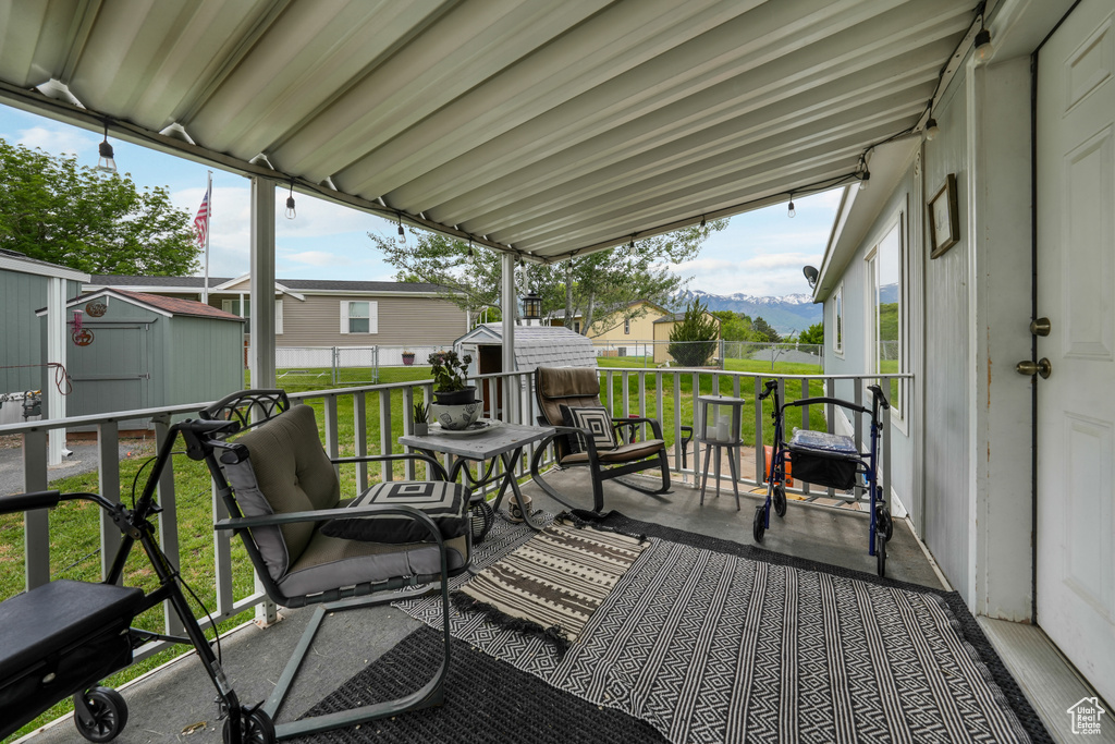 View of wooden deck