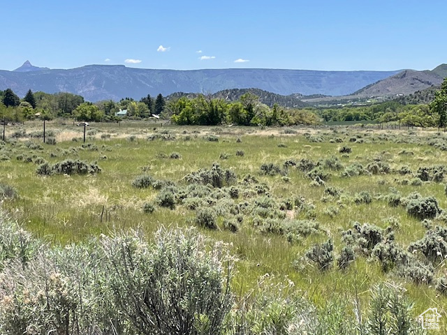 Mountain view with rural landscape