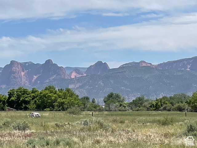View of mountain background with rural landscape