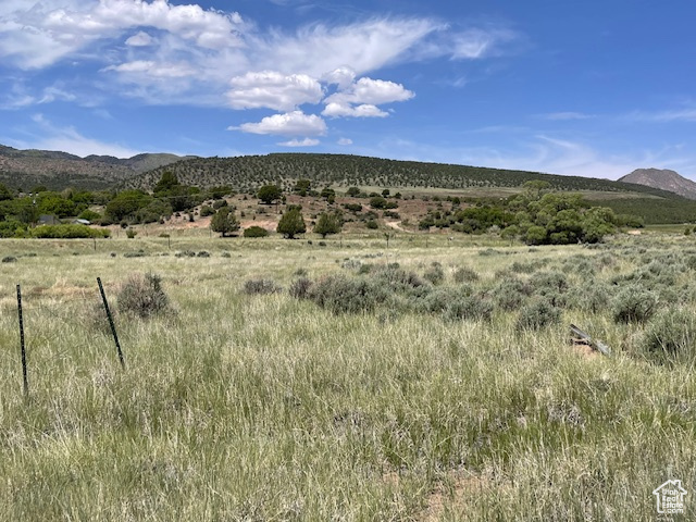 Mountain view with rural landscape