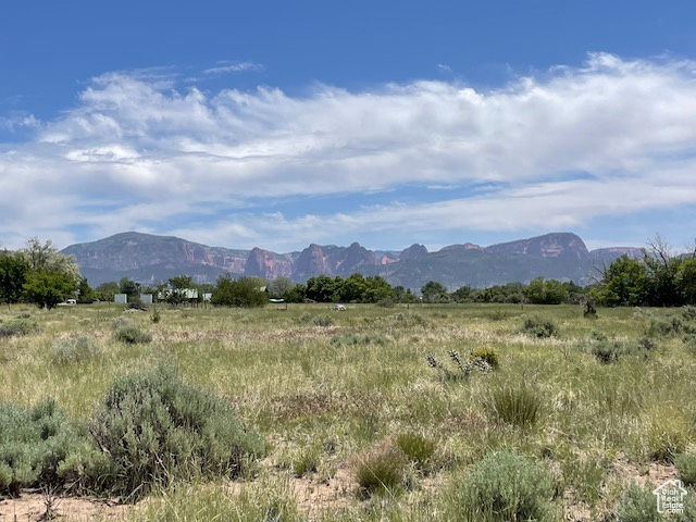 View of mountain background with rural landscape