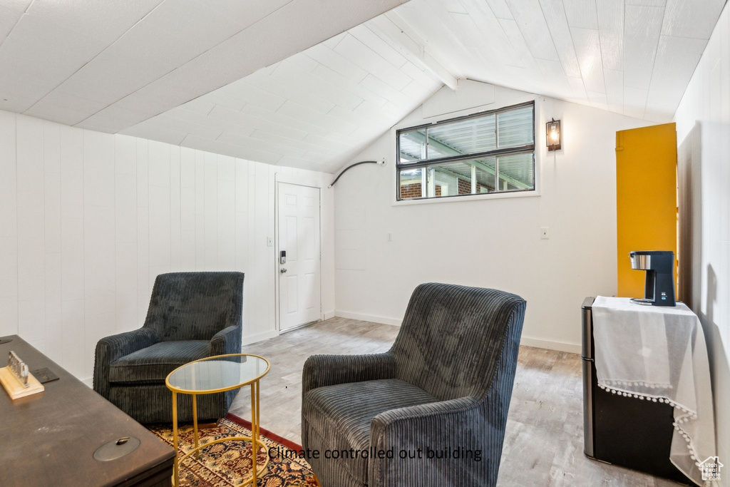 Living area featuring light wood-type flooring