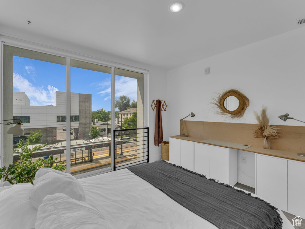Bedroom with recessed lighting