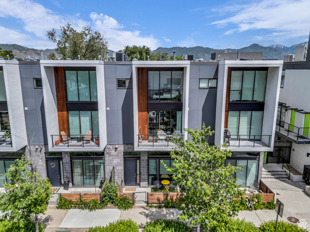 View of building exterior with a mountain view