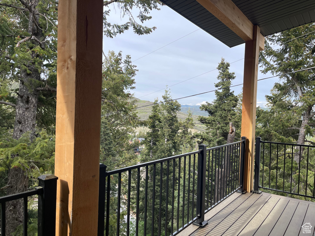 View of wooden deck