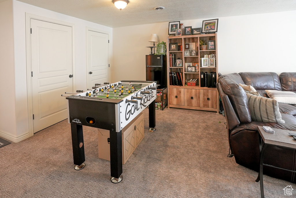 Game room featuring carpet flooring
