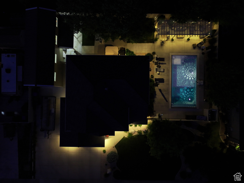 View of aerial view at night